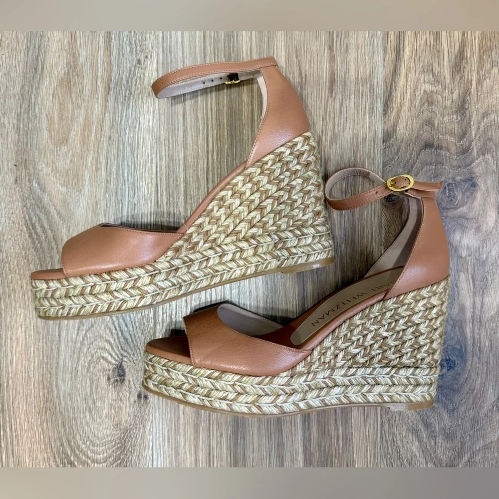 Stuart Weitzman Women’s Nudistia Espadrille Wedge Platform Size 9.5